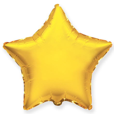 Фольгированная Звезда, Золото (46 см)